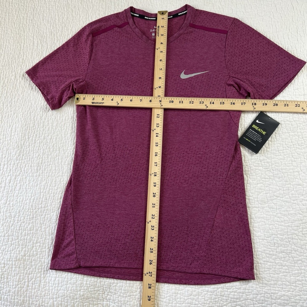 Nike Men's Dri-Fit Breathe Running Top Size S AA4858-665 Berry NEW - Picture 5 of 8